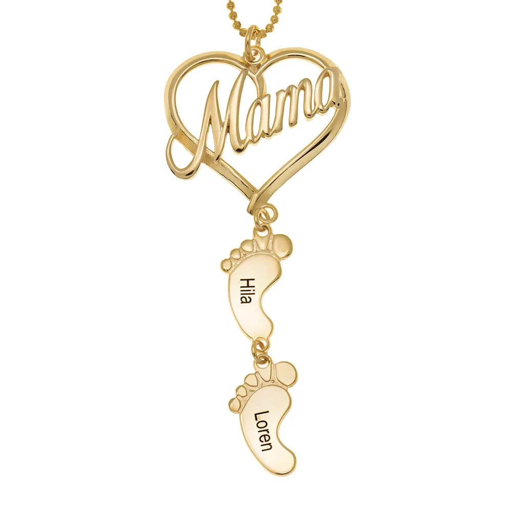 Clara - Forever Rose Box With Mom Baby Feet Necklace