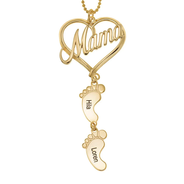 Clara - Forever Rose Box With Mom Baby Feet Necklace