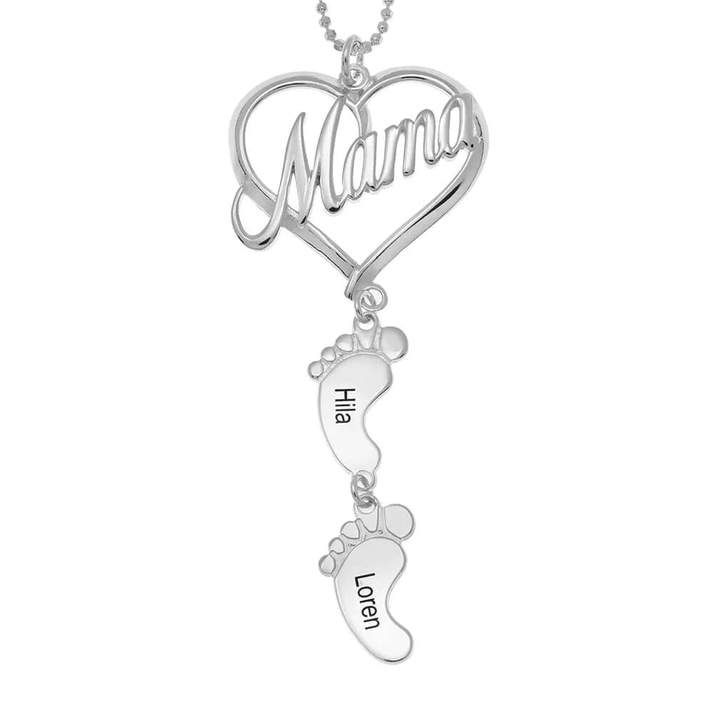 Clara - Forever Rose Box With Mom Baby Feet Necklace