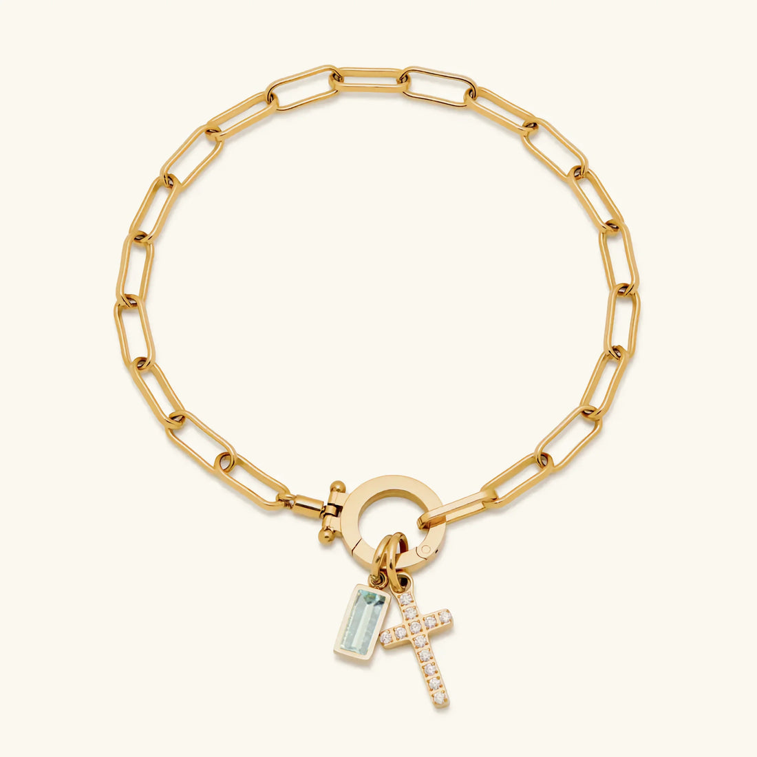 Birthstone Cross Bracelet