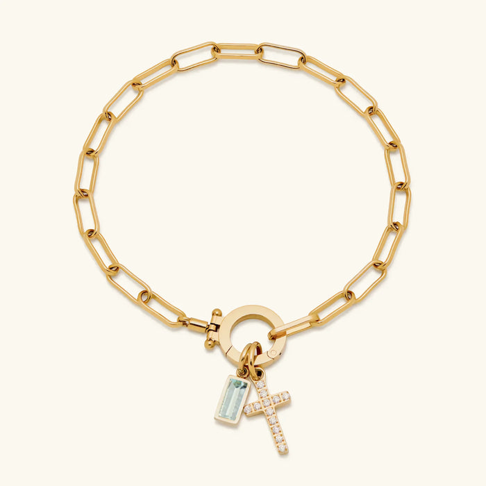 Birthstone Cross Bracelet