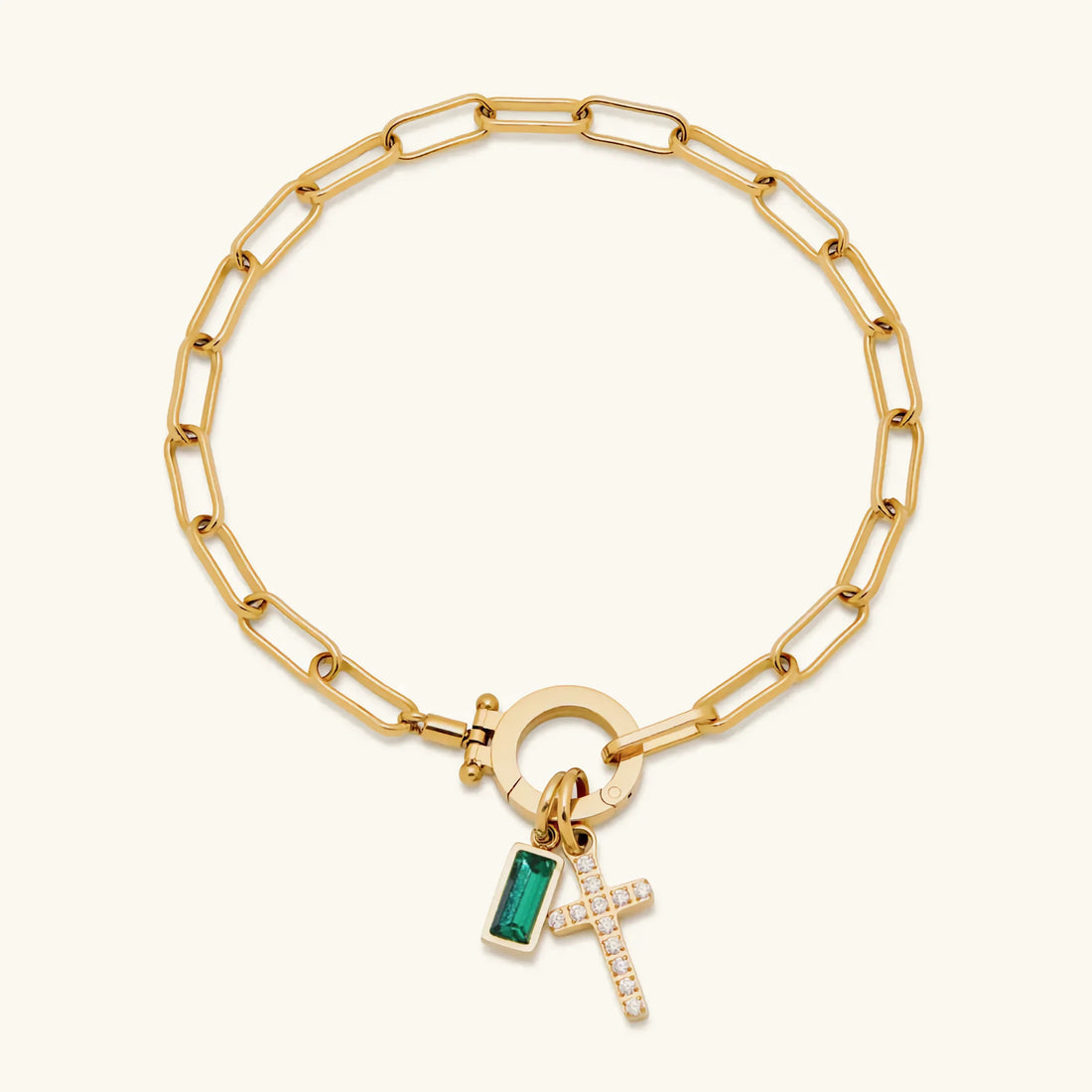 Birthstone Cross Bracelet