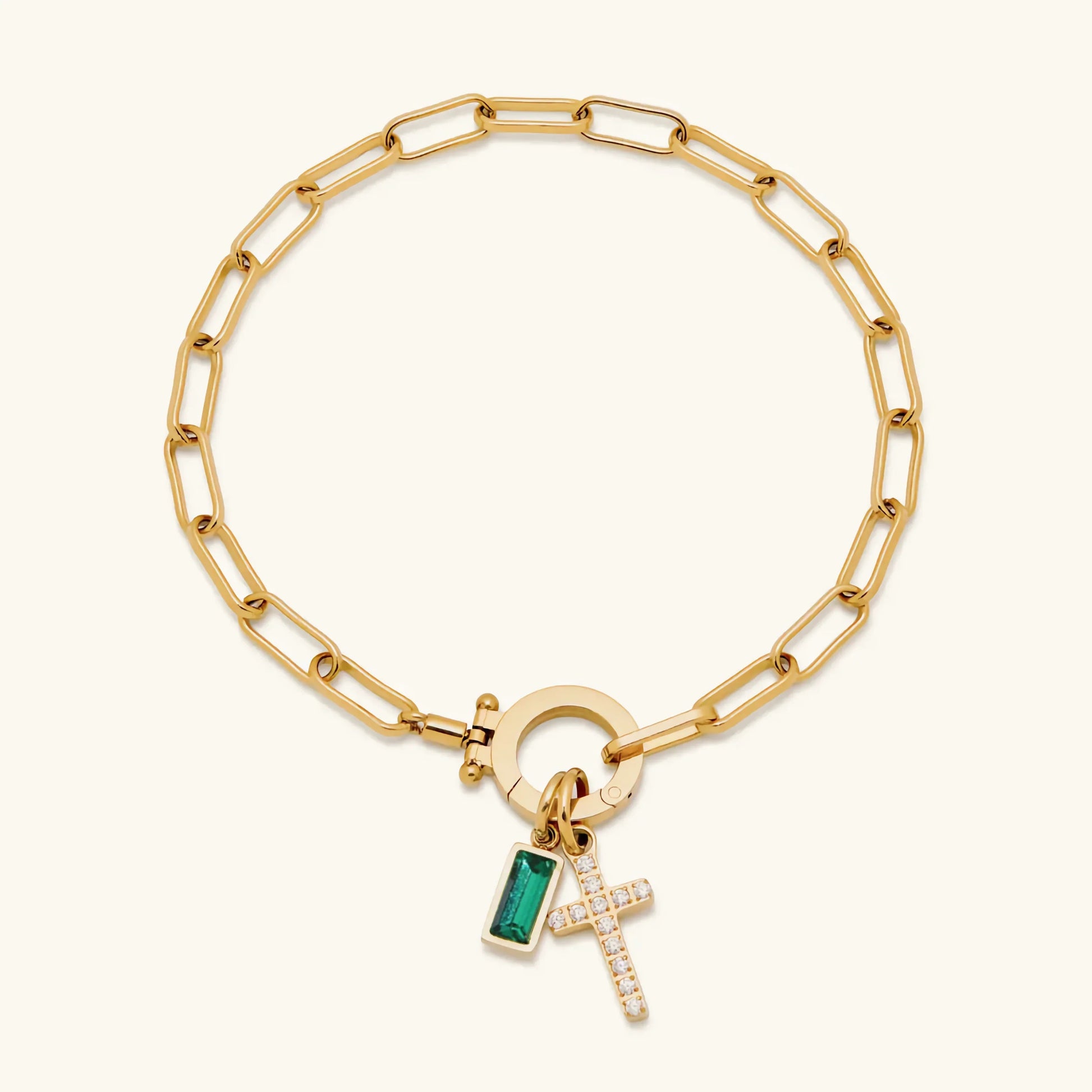 Birthstone Cross Bracelet