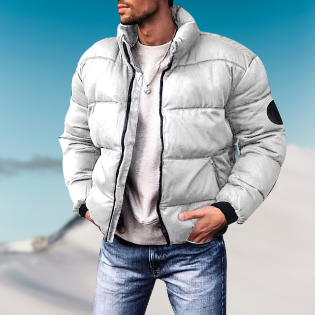 Classic Winter Puffer Jacket for Men with Modern Detailing