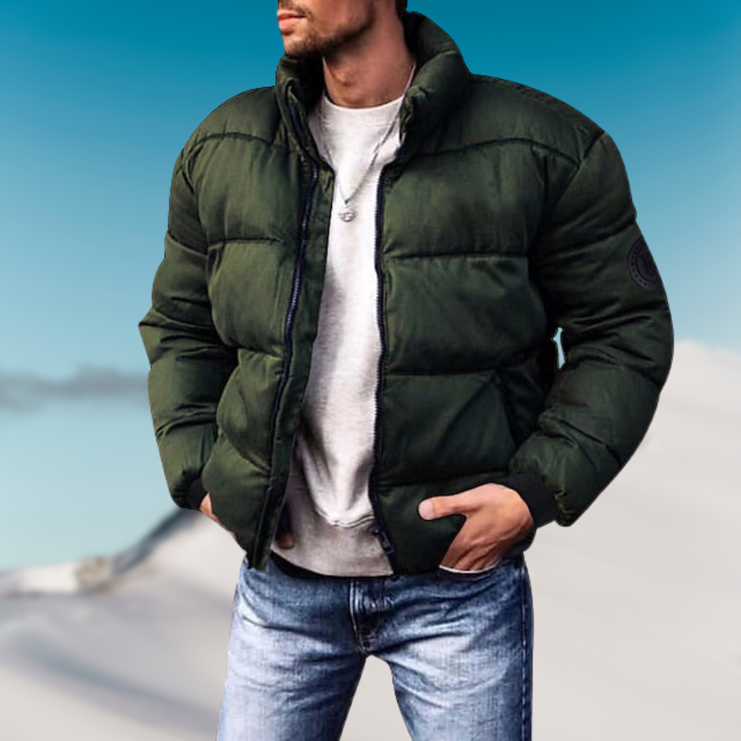 Classic Winter Puffer Jacket for Men with Modern Detailing