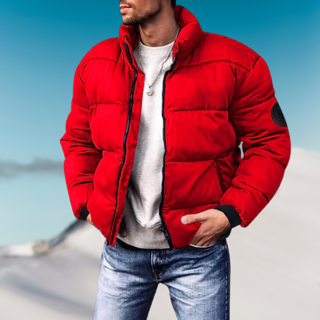 Classic Winter Puffer Jacket for Men with Modern Detailing