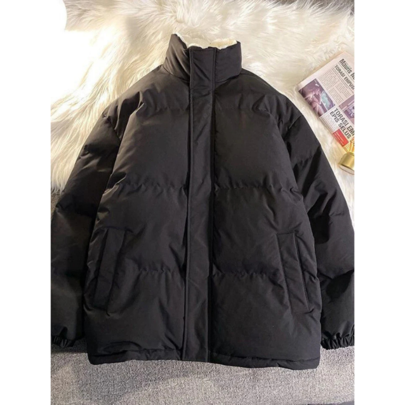Warm Mock Neck Puffer Jacket for Winter Wear