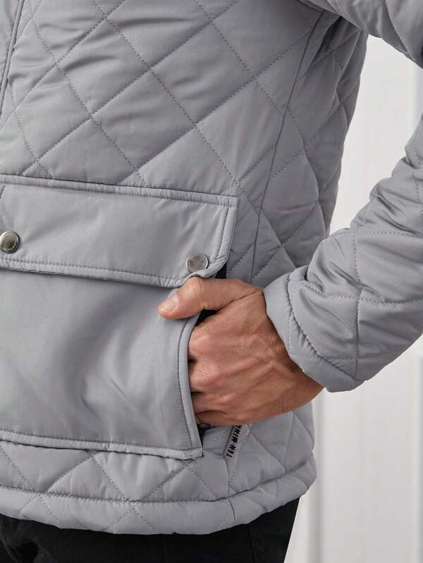 Classic Long-Sleeve Puffer Jacket for Men for Winter Comfort
