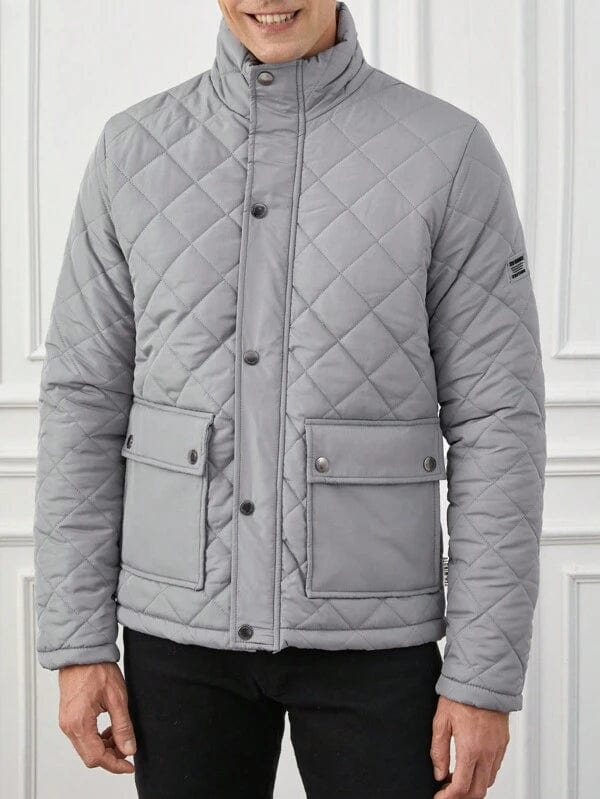 Classic Long-Sleeve Puffer Jacket for Men for Winter Comfort