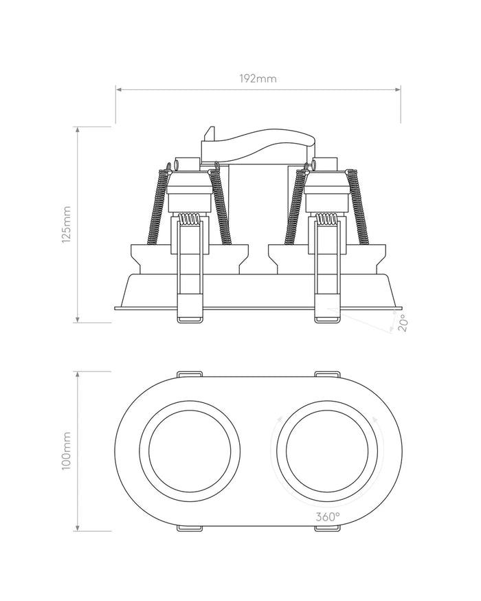 Twin Adjustable Recessed Downlight