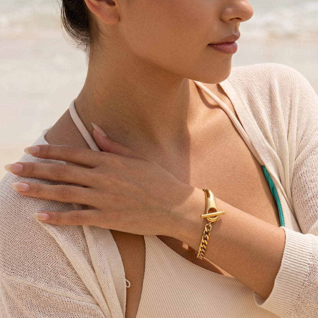 Chained Gold Bangle