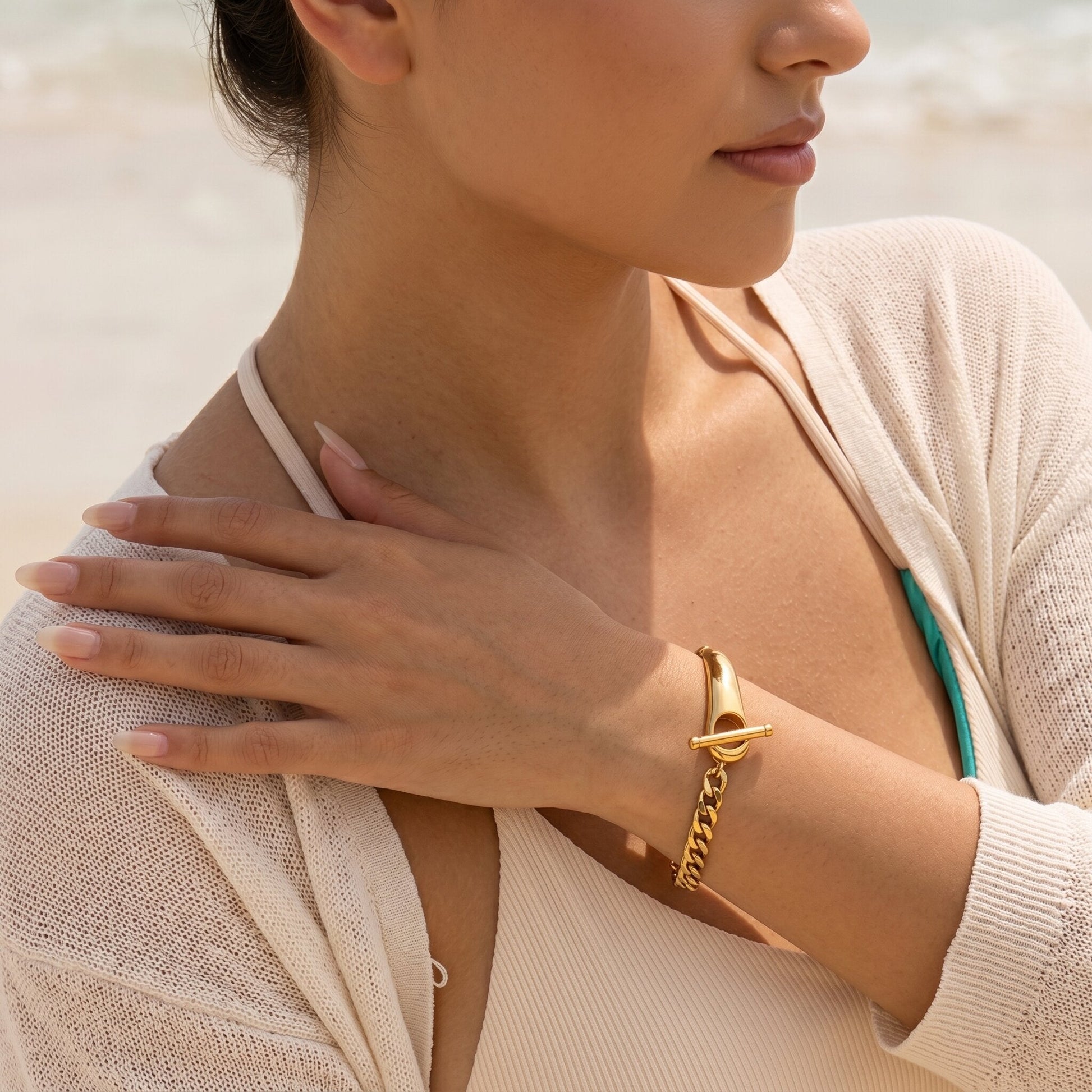 Chained Gold Bangle