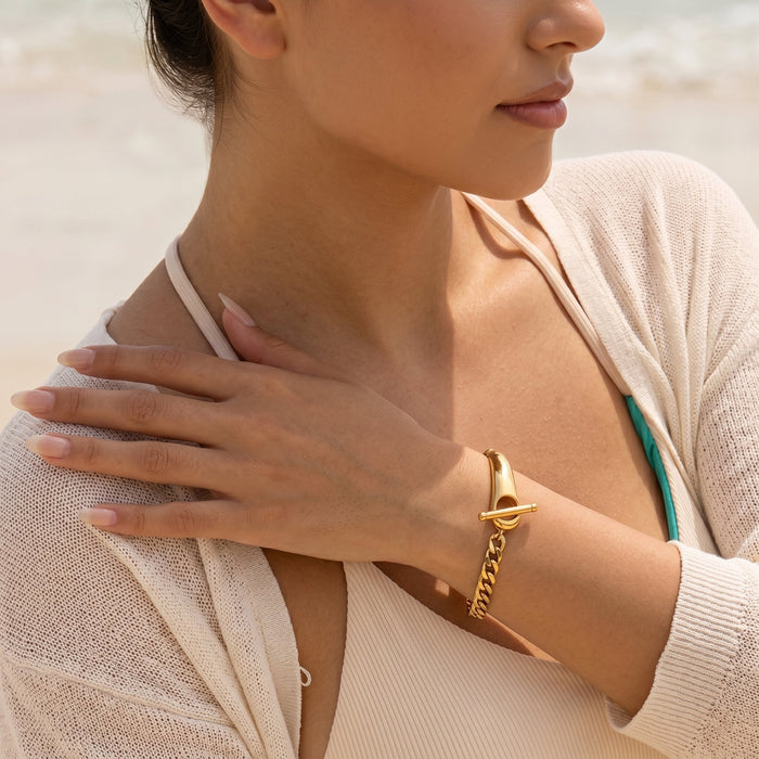 Chained Gold Bangle