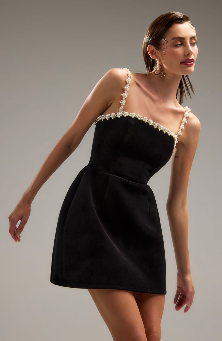 Melora | Embellished Velvet Minidress-Dresses-Urban Devyne-Urban Devyne