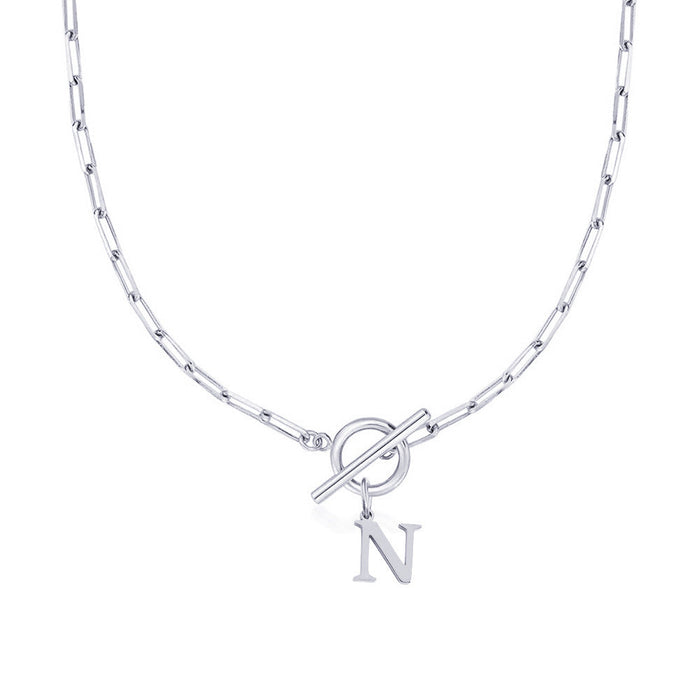 Emily Letter Initial Circle Lock Clasp Necklace