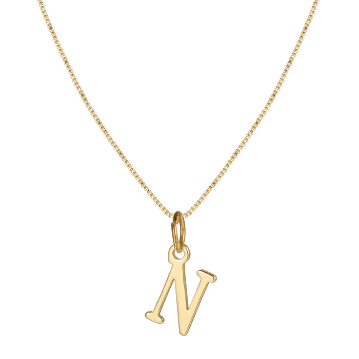 Charlene 14k Minimal Serif Initial Necklace