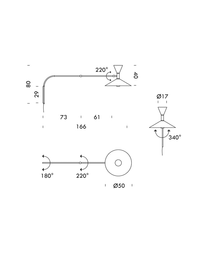 Adjustable Swing Arm Metal Wall Light