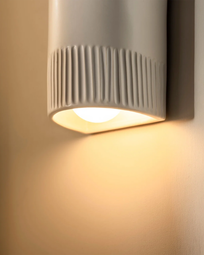 Ribbed Ceramic Wall Light