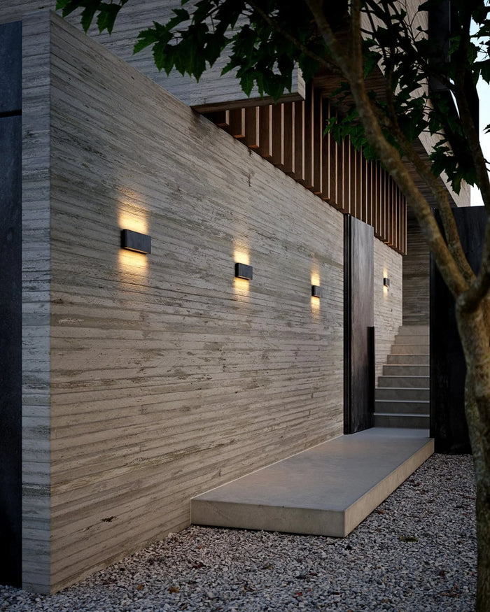 Wide Metal Outdoor Wall Light
