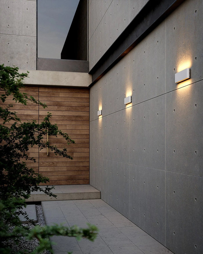 Wide Metal Outdoor Wall Light
