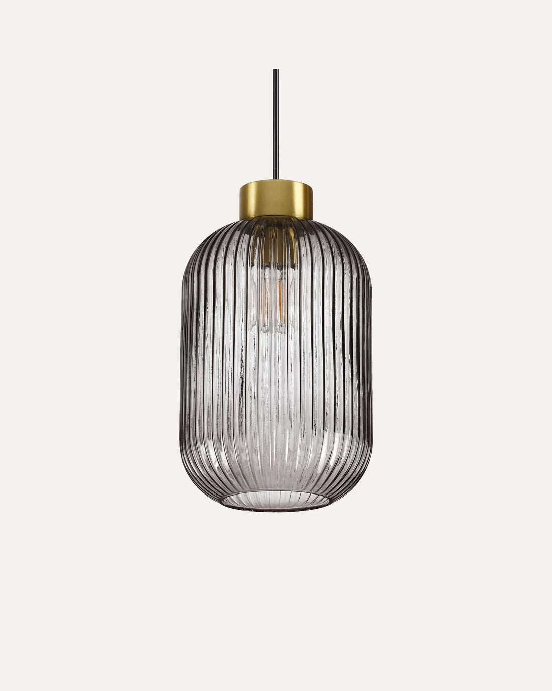 Ribbed Clear Glass Pendant Light