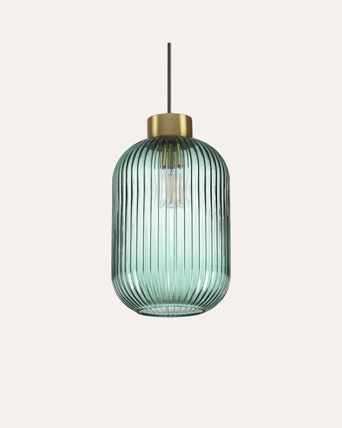 Ribbed Clear Glass Pendant Light