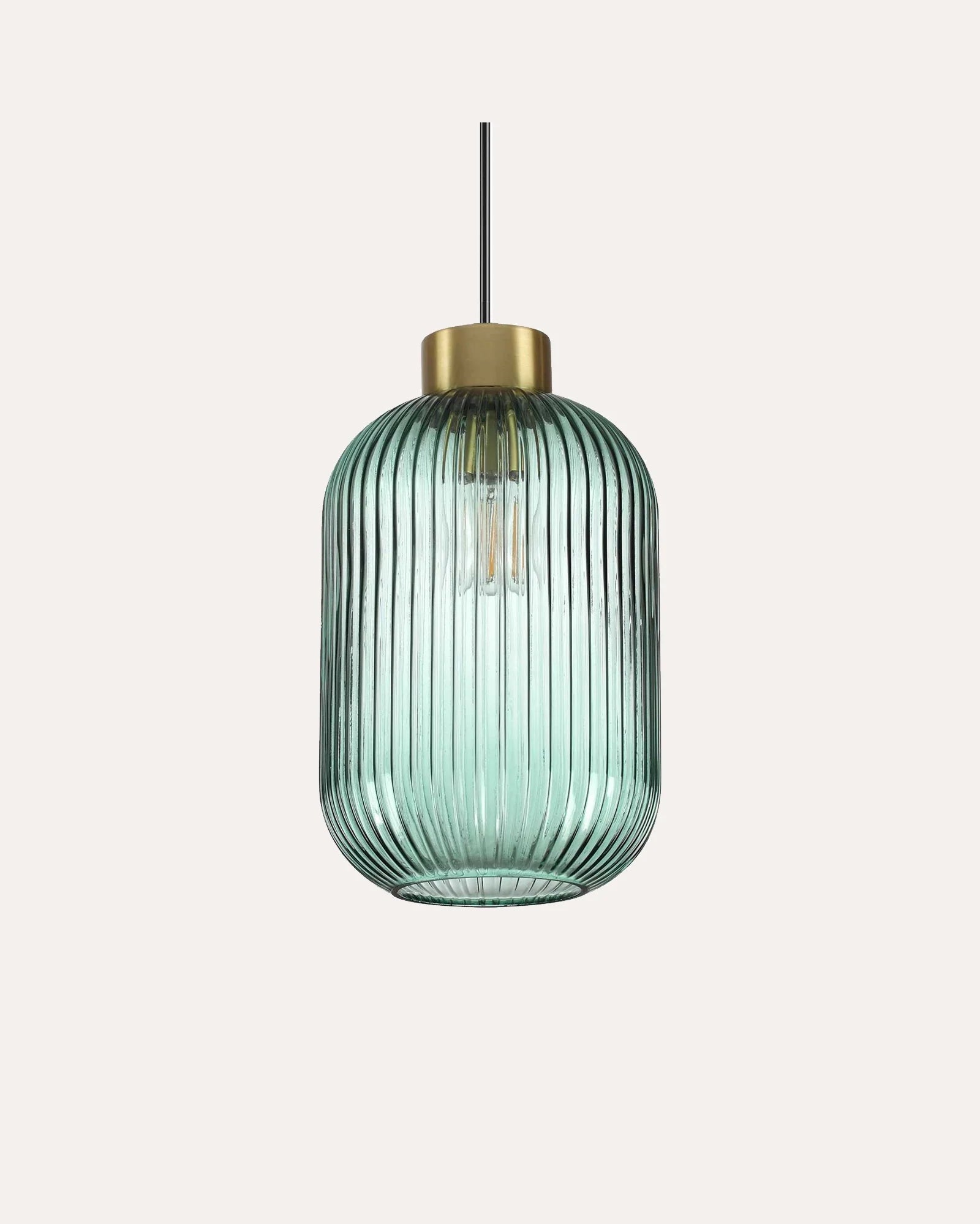 Ribbed Clear Glass Pendant Light