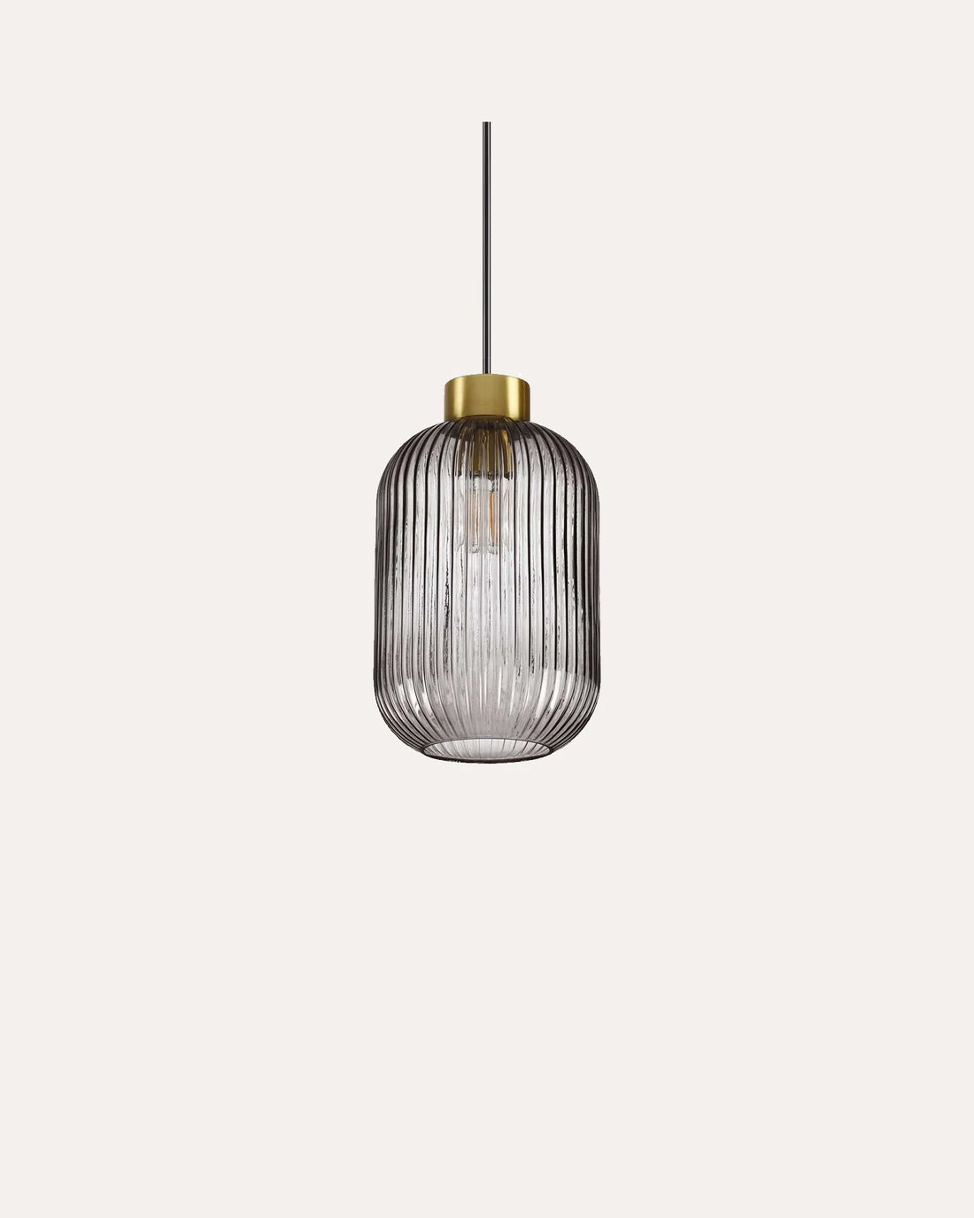 Ribbed Clear Glass Pendant Light