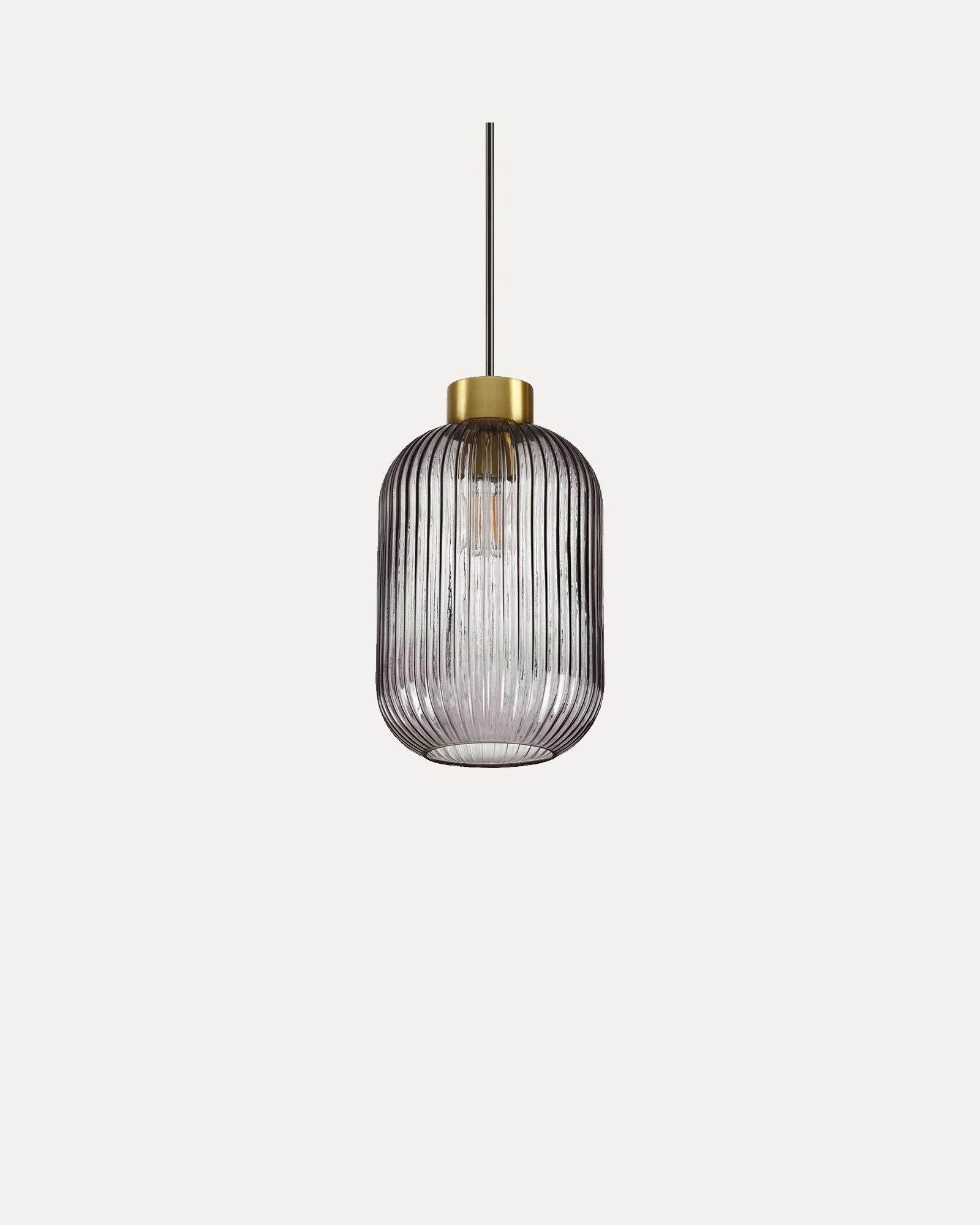 Ribbed Clear Glass Pendant Light