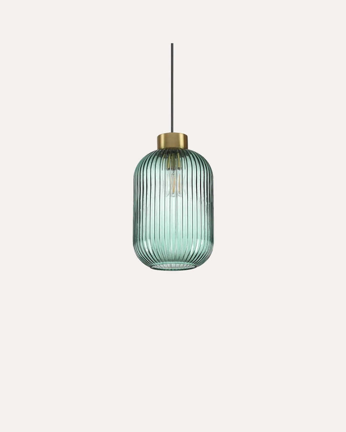 Ribbed Clear Glass Pendant Light