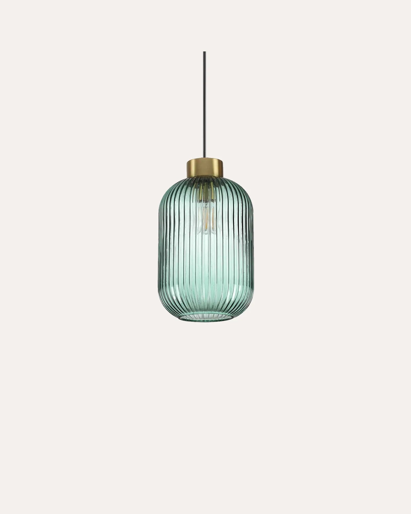Ribbed Clear Glass Pendant Light