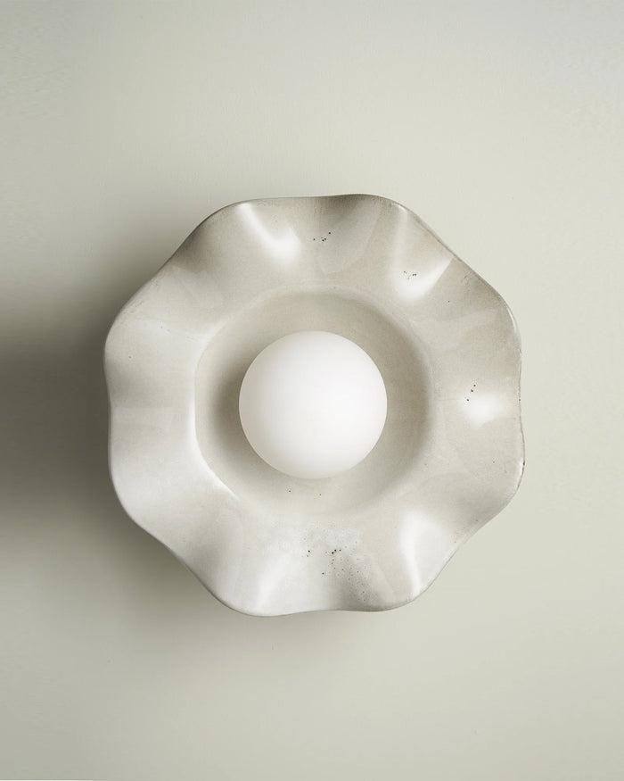 Wavy Ceramic Pearl Wall Light