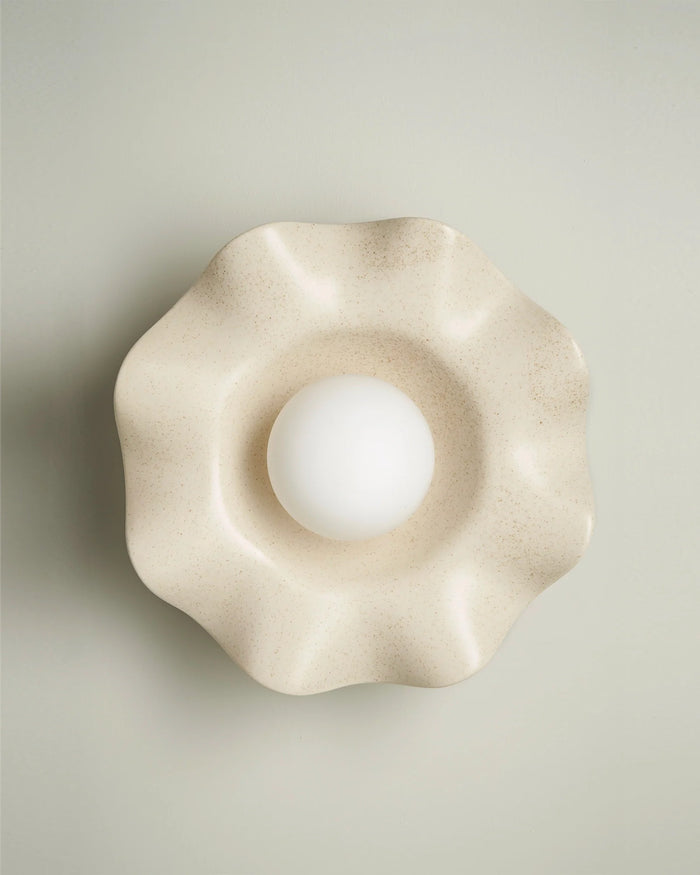 Wavy Ceramic Pearl Wall Light