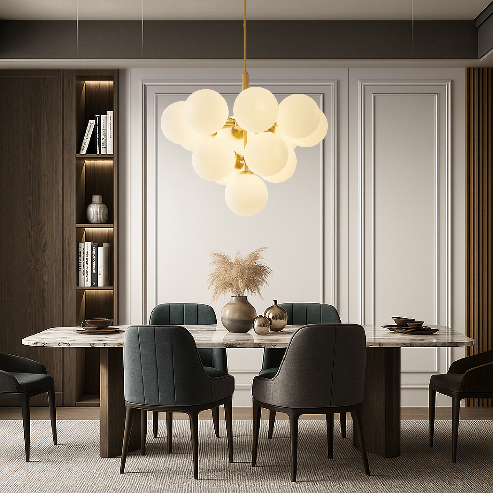 Luminous Ball Chandelier in Nordic Style with Modern Touch