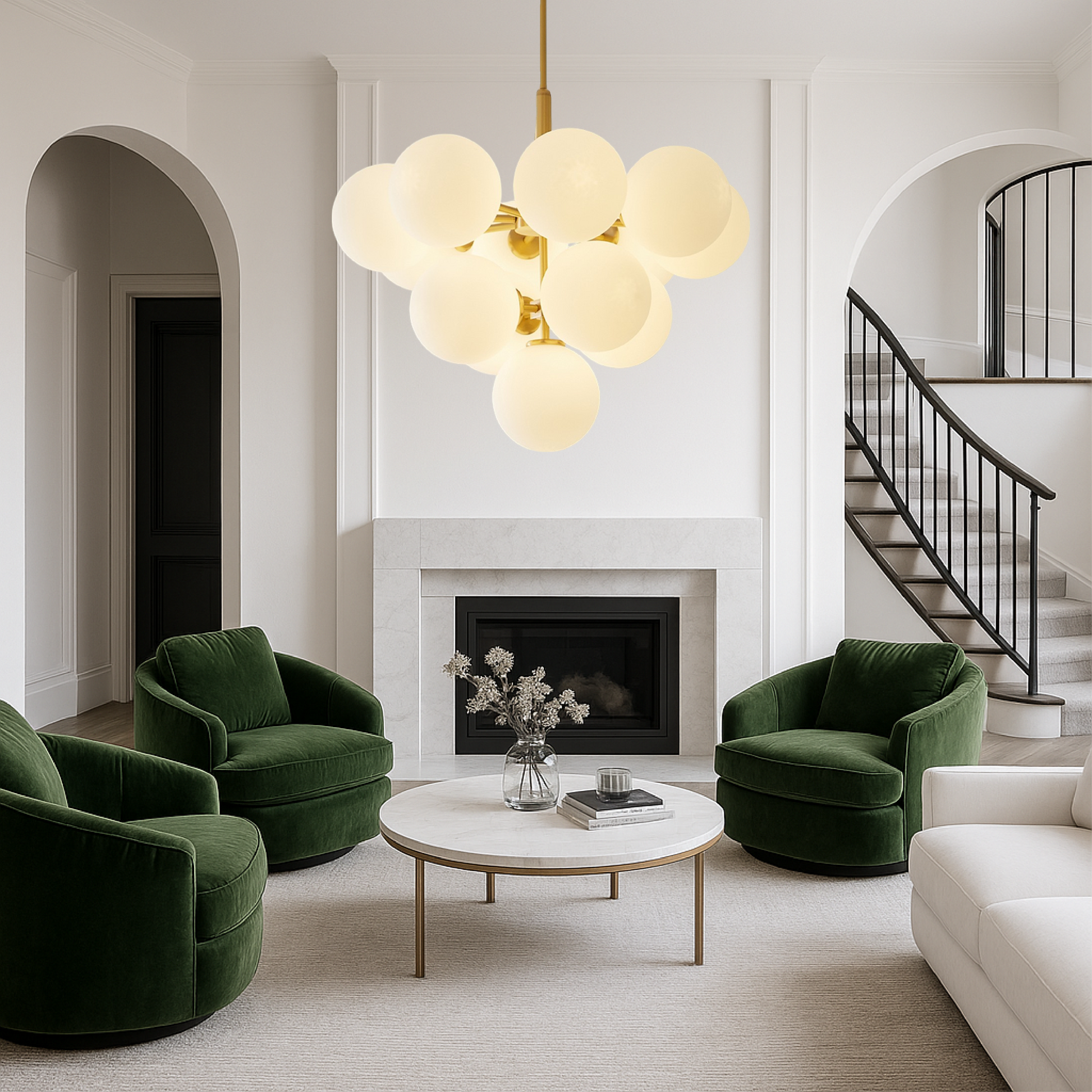 Luminous Ball Chandelier in Nordic Style with Modern Touch