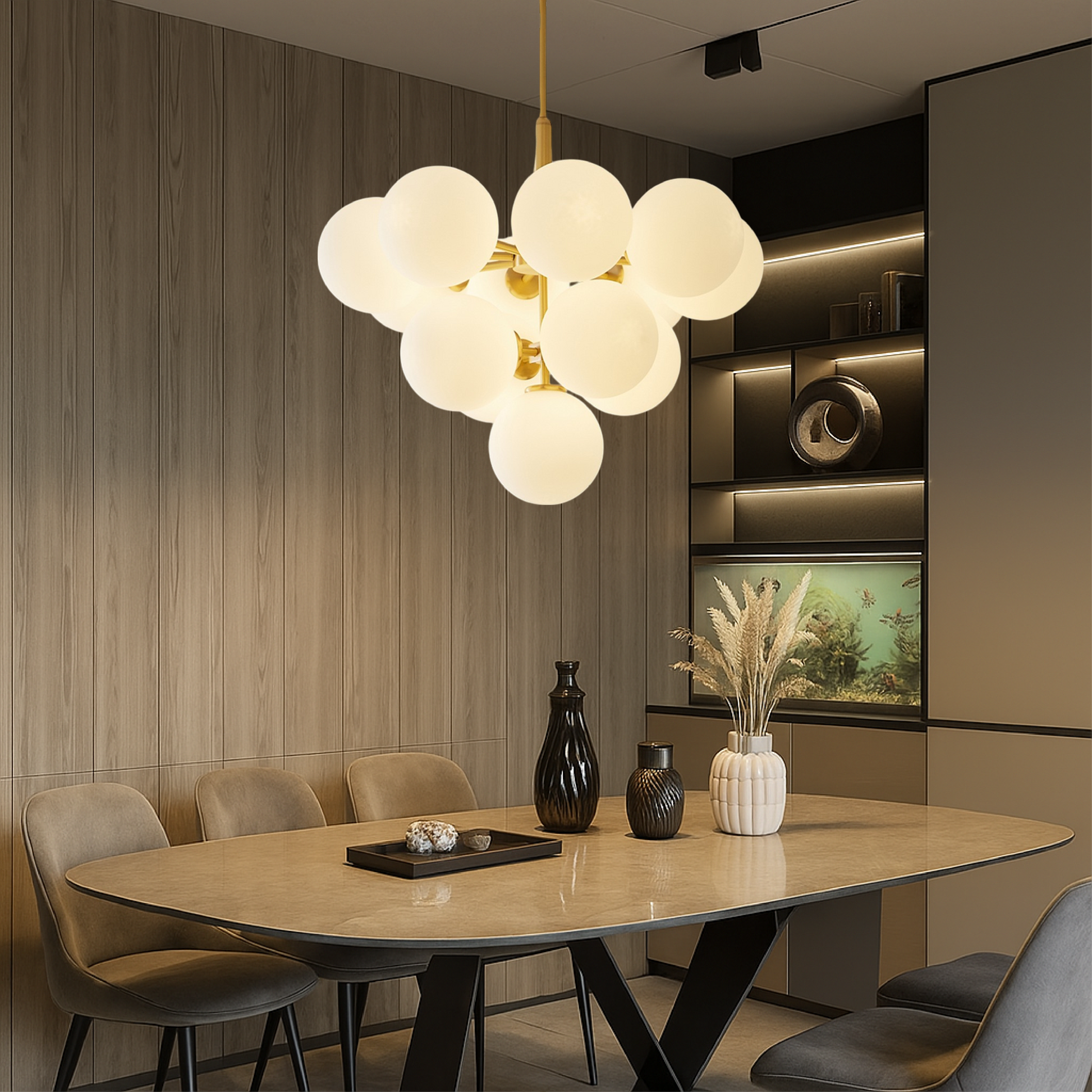 Luminous Ball Chandelier in Nordic Style with Modern Touch