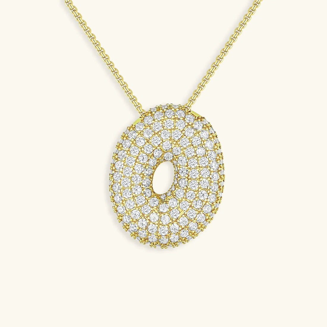 Initial Diamond Necklace with Bubble Design