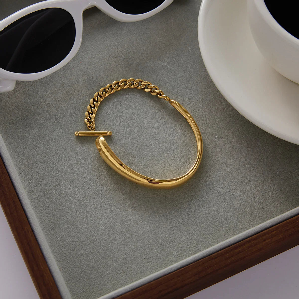 Chained Gold Bangle