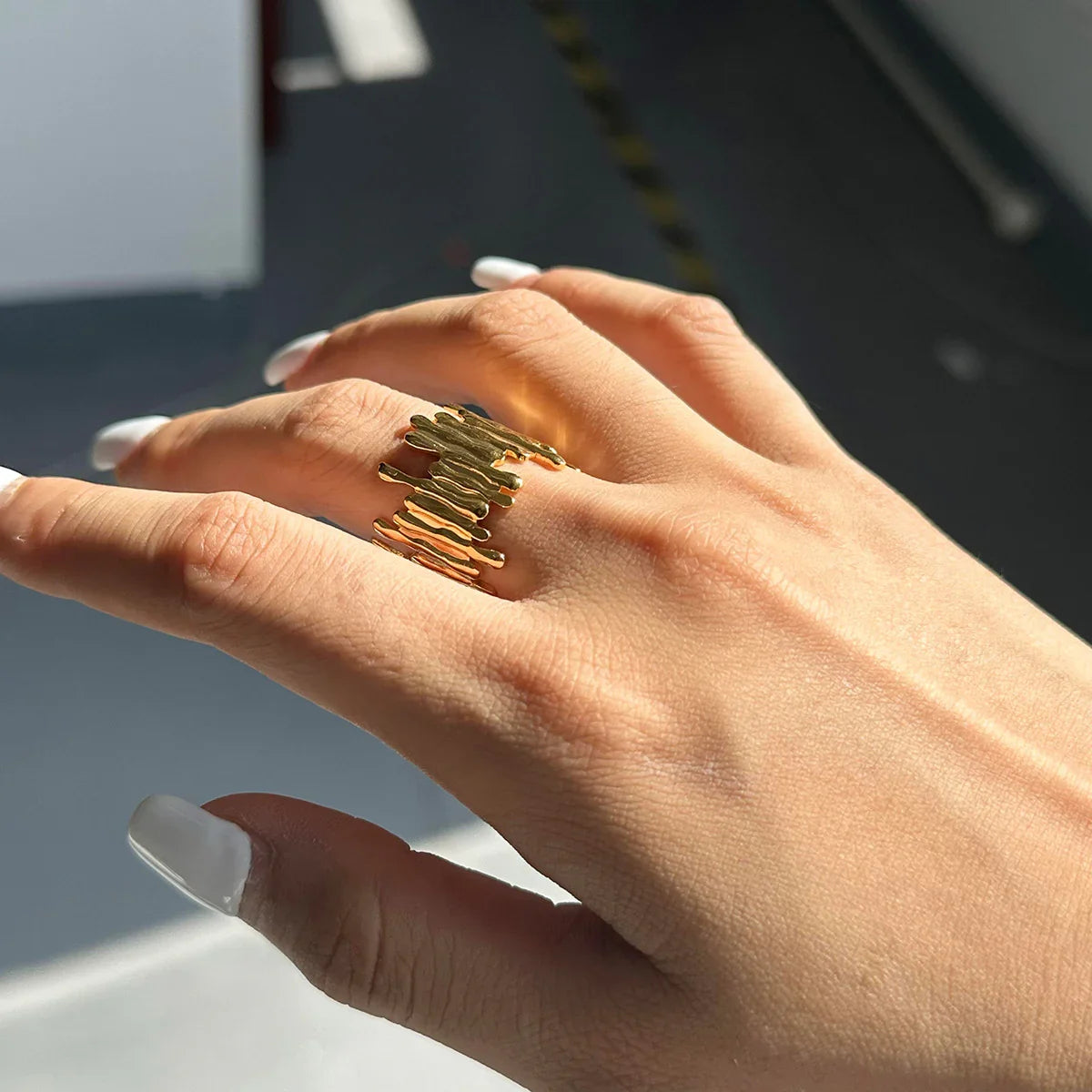 Abstract Gold Ring