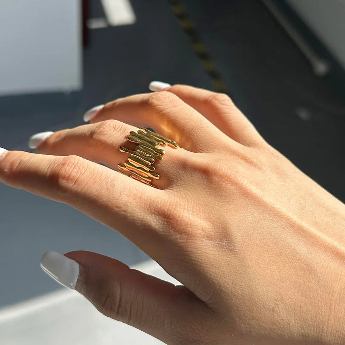Abstract Gold Ring