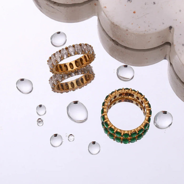 Diamond Simulant Gold Ring