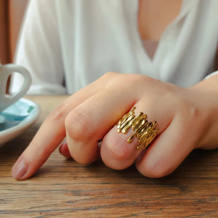 Abstract Gold Ring