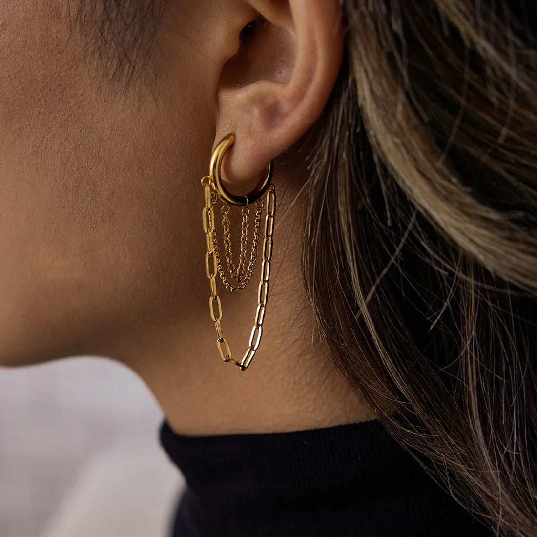 Alea Link Chain Hoops