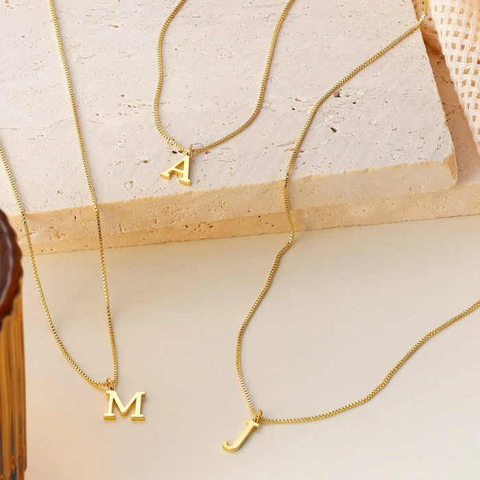 Gold Letter Initial Necklace