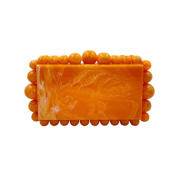 Jenna | Pearl Acrylic Clutch-Clutches-Urban Devyne-Orange-Urban Devyne