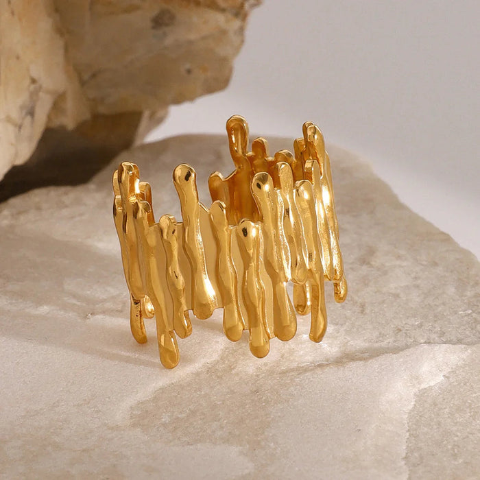 Abstract Gold Ring