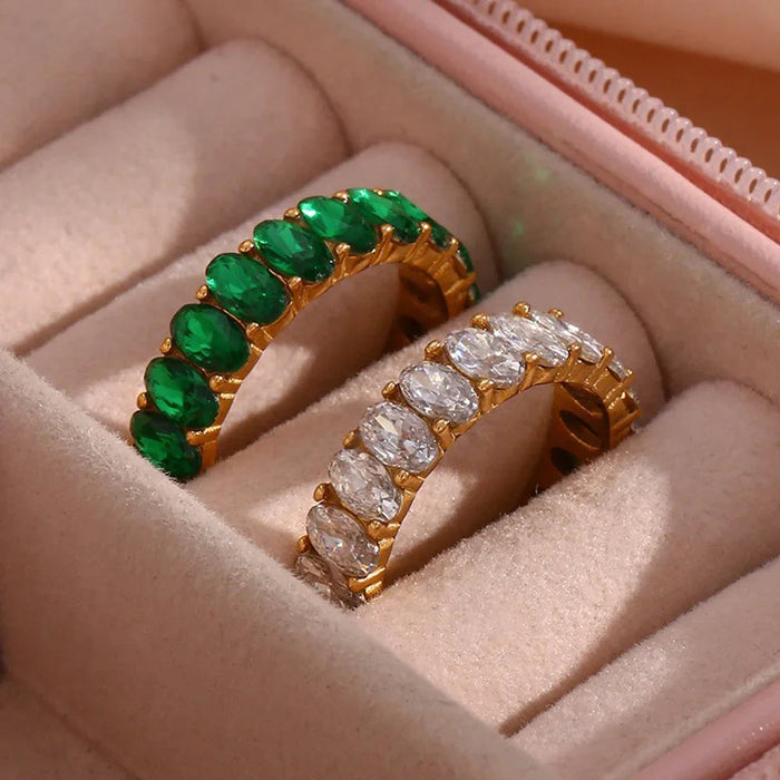 Diamond Simulant Gold Ring