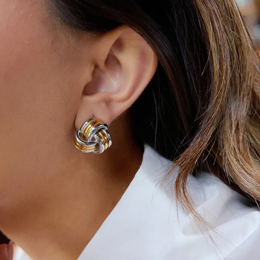 Chunky Gold Knot Earrings