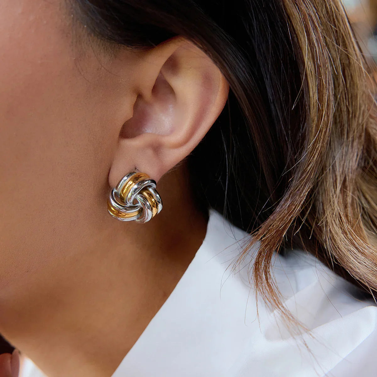 Chunky Gold Knot Earrings