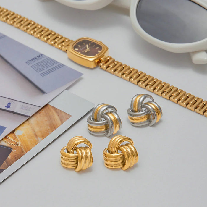 Chunky Gold Knot Earrings